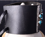 Vintage Silver & Turquoise Navajo Handmade Ketoh Wrap Bracelet Women's Size 5L17L