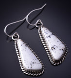 Silver & White Buffalo Turquoise Navajo Earrings by Judith Dixon 5D07K