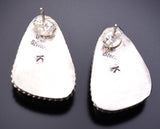 Silver & White Buffalo Turquoise Navajo Handmade Earrings by Elouise Kee 6H25W