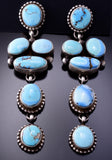 Silver & Golden Hills Turquoise Navajo Duster Earrings by Dave Skeets 4A31D