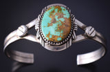 Vintage Silver & Turquoise Navajo Handmade Bracelet by Ed Kee 5K17L