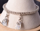 Reversible Silver & Turquoise w/ Coral Zuni Chain Bracelet by Smokey Gchachu 5J29A