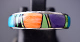 Size 7-3/4 Multistone Navajo Inlay Ring by Allen Tolino 6K27A