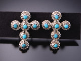 Petite Zuni Turquoise Cross Earring by Bernadette Nakastewa 3E18S