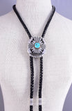 Classic Navajo Turquoise Bolo By T&R Singer 5L11A