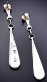 Silver Zuni Abalone Shell Earrings by Alfred Gasper 6K02A