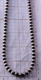 Deal of the Day - Silver Pearls Bead Necklace by Navajo Vangie Touchine 6mm - 24 inches 3L06A