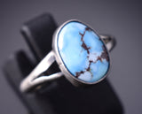 Size 7 Silver & Golden Hills Turquoise Navajo Ring by Genevieve Francisco 6D27S