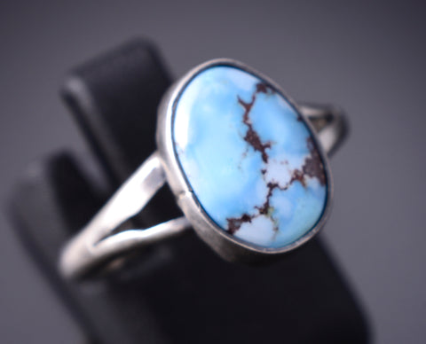 Size 7 Silver & Golden Hills Turquoise Navajo Ring by Genevieve Francisco 6D27S