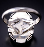 Size 10-1/4 Silver & White Buffalo Turquoise Navajo Ring - Sheryl Martinez 5L10K