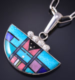 Silver Multistone Navajo Inlay Yei Bi Chei Pendant by Jimmy Harrison 5G12R