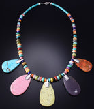 22" Turquoise & Multistone Santo Domingo Handmade Necklace by Mary Tafoya 6F22S