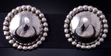 Silver Navajo Handmade Concho Post Earrings by Lorraine Chee 5G16B