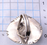 Size 5-3/4 Silver & Royston Turquoise Navajo Round Ring by Dave Skeets 5L07G