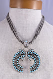 Silver & Turquoise Navajo Handmade Butterfly & Naja Pendant by Tina Jones 5J18G