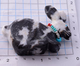 White and Black Marble Zuni Rabbit Fetish by Alvin Lamy - 5L09C