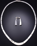 Silver Multistone Navajo Inlay Necklace & Earring Set Evangeline Sherman 6G29Z