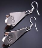 Silver & Spiny Oyster Shell Navajo Handmade Squash Earrings Louise Yazzie 6F17U