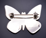 Silver Navajo Overlay Butterfly Brooch by Sonny Gene 6G29J