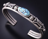 Silver Golden Hills Turquoise Protection Arrow Navajo Bracelet Erick Begay 5H04A
