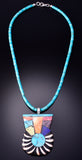 Turquoise Multistone Santo Domingo Sun Necklace by Mary Louise Tafoya 3G07G