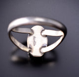 Size 6-1/4 Navajo Silver and Sonoran Gold Turquoise Ring by Martinez 6K22Q