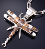 Silver & Tiger Eye Multistone Navajo Inlay Dragonfly Pendant Candace Skeet 5L21A
