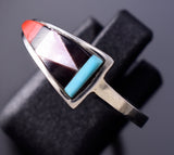 Size 9-3/4 Multistone Inlay Zuni Ring by Tammie Qualo 6K27F