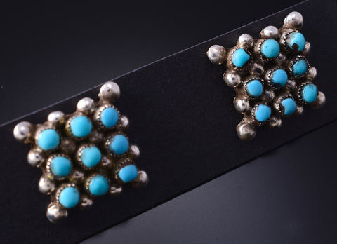 Silver & Turquoise Zuni Petit Point Post Earrings by Calvert Lamy 5G18R