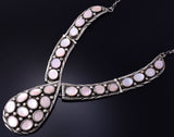 25" Silver & Pink Mussel Shell Navajo Handmade Necklace by Steve Francisco 5K22E