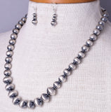 21 inch Navajo Silver Pearls Beads by Treva Jim 5L23N