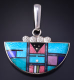 Silver Multistone Navajo Inlay Yei Bi Chei Pendant by Jimmy Harrison 5G12R