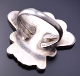 Vintage Size 5-3/4 Silver & Turquoise Multistone Zuni Sunface Inlay Ring 4K28Y