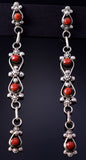 Silver & Coral Zuni Handmade Duster Earrings by Verdi Booqua 5G22M