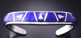 Silver & Lapis Navajo Inlay Arrowhead Tips Bracelet by TSF 3L13L