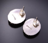 Silver & Spiny Oyster Shell Navajo Earrings by Robinson Martin 3B10C