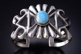 Classic Navajo Sandcast Bracelet Kingman Tuqruoise by Eugene Gruber 6K28Y