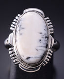 Size 6 Silver & White Buffalo Turquoise Navajo Ring by Linda Yazzie 5L10M