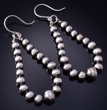 Silver Navajo Pearls Loop Earrings by Rena Begay 5G18M