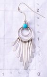 Silver & Kingman Turquoise Navajo Dazzler Earrings by Pamela Armstrong 6F17T