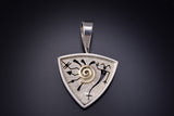 Vintage Petroglyph pendant Silver and 14k gold by Myron Panteah - 6K02Z