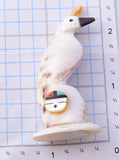 White Shell Zuni Quail Fetish by Darrin Boone 5L09H
