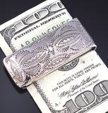 Silver Navajo Handmade Rug Design Money Clip by Shirley Skeets 5L25M