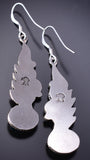 Silver & Turquoise Navajo Eagle Feathers Earrings by Genevieve Francisco 6D07X