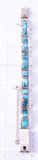 Silver & Turquoise Navajo Inlay Link Bracelet by Chris Tom 4E18F