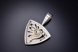 Vintage Petroglyph pendant Silver and 14k gold by Myron Panteah - 6K02Z
