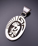 Silver Navajo Handmade Kokopelli Design Pendant by Calvin Peterson 3G05H