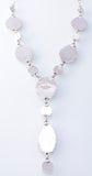 Silver & Golden Hills Turquoise & Fresh Water Pearl Navajo Lariat Necklace by Erick Begay 3H19B