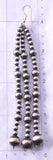 Silver 3-Strand Navajo Pearls Duster Earrings by Vangie Touchine 4L07X