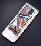 Silver Multistone Navajo Inlay Money Clip by Arnold Yazzie 5L25A